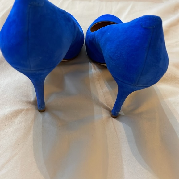 J Crew Factory Paulina suede pumps blue grotto color size 10 - Picture 4 of 8